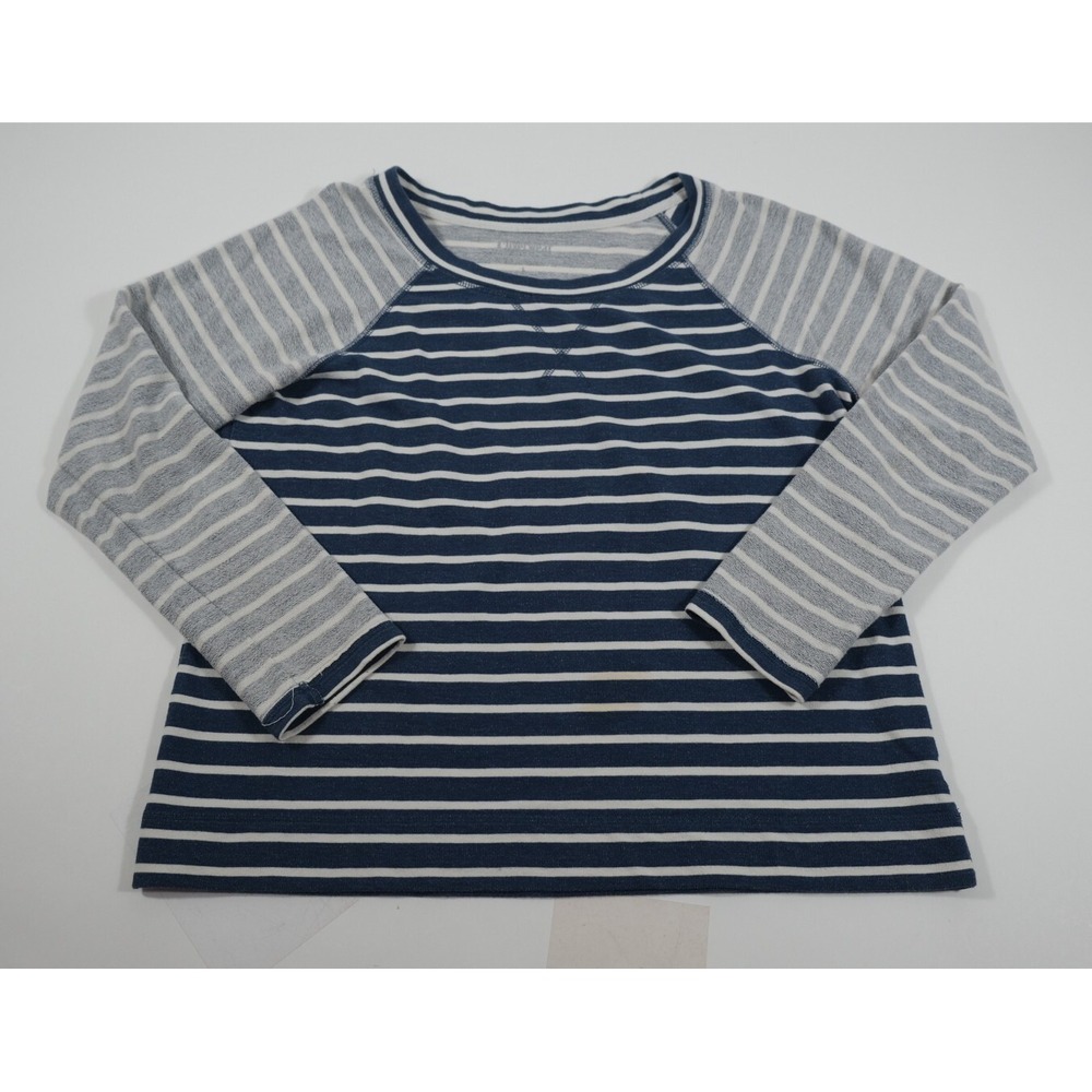 Silver Wear Pullover Women Large Blue Striped Raglan Sleeve Cotton Blend Top